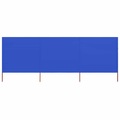 3-teiliges Windschutzgewebe 400 x 120 cm Azurblau