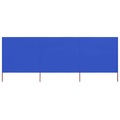 3-teiliges Windschutzgewebe 400 x 160 cm Azurblau