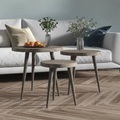 vidaXL 3-tlg. Beistelltisch-Set Grau MDF und Eisen