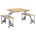 Diverse Hardware, Klappbarer Campingtisch mit 4 Sitzen Stahl Aluminium