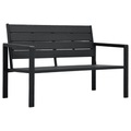 Gartenbank 120 cm HDPE Schwarz Holzoptik