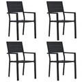 vidaXL Gartenstühle 4 Stk. Schwarz HDPE Holz-Optik