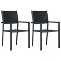 vidaXL Gartenstühle 2 Stk. Schwarz Kunststoff Rattan-Optik