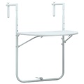 vidaXL Balkonhängetisch Weiß 60 x 64 x 83,5 cm Kunststoff Rattanoptik
