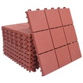 Diverse Hardware, Terrassenfliesen 10 Stk. Rot 30 x 30 cm Kunststoff