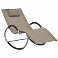 Sonnenliege mit Auflage Taupe Textilene