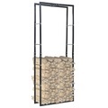 vidaXL Brennholzregal Schwarz 80×25×200 cm Stahl
