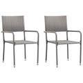 vidaXL, vidaXL Gartenstühle 2 Stk. Poly Rattan Grau