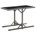 vidaXL Gartentisch Anthrazit 110×53×72 cm Glas und Poly Rattan