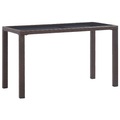 Gartentisch Braun 123 x 60 x 74 cm Poly Rattan
