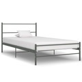vidaXL Bettgestell Grau Metall 90×200 cm