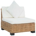 Diverse Hardware, Sofa ohne Armlehnen mit Auflagen Natur Rattan