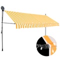 vidaXL Einziehbare Markise Handbetrieben mit LED 350 cm Weiß Orange