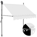Einziehbare Markise Handbetrieben mit LED 100 cm Creme