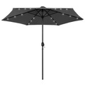 Sonnenschirm mit LED-Leuchten & Aluminium-Mast 270 cm Anthrazit