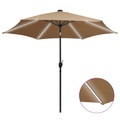 Sonnenschirm mit LED-Leuchten & Aluminium-Mast 300 cm Taupe