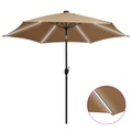 Sonnenschirm mit LED-Leuchten & Aluminium-Mast 300 cm Taupe