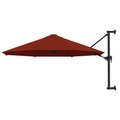 Sonnenschirm Wandmontage mit Metallmast 300 cm Terracotta-Rot