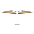 vidaXL Doppelsonnenschirm mit Stahlmast 250×250 cm Taupe