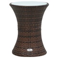 Diverse Hardware, Garten-Beistelltisch Trommelform Braun Poly Rattan