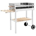 Diverse Hardware, XXL Holzkohlegrill Grillwagen mit 2 Regalen Edelstahl