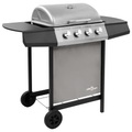 Gasgrill mit 4 Brennern Schwarz und Silbern
