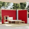 Ausziehbare Seitenmarkise Rot 140 x 600 cm