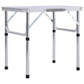 vidaXL, vidaXL Klappbarer Campingtisch Weiß Aluminium 60x45 cm