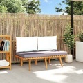 Gartenbank mit Kissen 115 cm Massivholz Akazie
