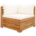 Modular-Sofa-Eckelement 1 Stk. mit Kissen Akazien Massivholz