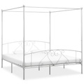 Himmelbett-Gestell Weiss Metall 200 x 200 cm