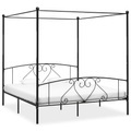 Himmelbett-Gestell Schwarz Metall 200 x 200 cm