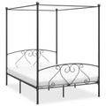 Himmelbett-Gestell Grau Metall 160 x 200 cm