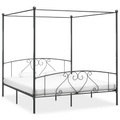 Himmelbett-Gestell Grau Metall 200 x 200 cm