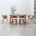 vidaXL Esszimmerstühle 6 Stk. Creme Bugholz und Kunstleder