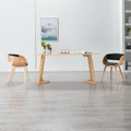 vidaXL Esszimmerstühle 2 Stk. Schwarz Bugholz und Kunstleder