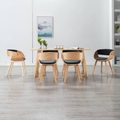 vidaXL Esszimmerstühle 6 Stk. Schwarz Bugholz und Kunstleder