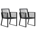 vidaXL Gartenstühle 2 Stk. Schwarz PVC Rattan