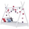 Kinder-Bettgestell Weiss Massivholz Kiefer 70 x 140 cm