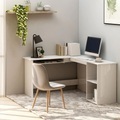 vidaXL Eckschreibtisch L-Form Hochglanz-Weiß 120×140×75 cm Spanplatte