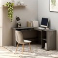 vidaXL Eckschreibtisch L-Form Hochglanz-Grau 120×140×75 cm Spanplatte