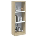vidaXL Bücherregal 3 Fächer Weiß Sonoma-Eiche 40x24x108 cm Spanplatte