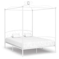 Himmelbett-Gestell Weiss Metall 180 x 200 cm