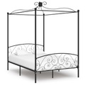 Himmelbett-Gestell Schwarz Metall 140 x 200 cm