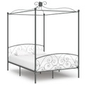 Himmelbett-Gestell Grau Metall 120 x 200 cm