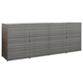 vidaXL Mülltonnenbox für 4 Tonnen Anthrazit 305x78x120 cm Poly Rattan