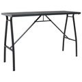 vidaXL Garten-Bartisch Schwarz 180×60×110 cm Hartglas