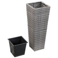 vidaXL Garten-Hochbeet 30 x 30 x 80 cm Poly Rattan Grau