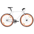 vidaXL, vidaXL Fahrrad mit Festem Gang Weiß und Orange 700c 55 cm