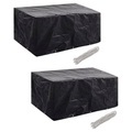 vidaXL Gartenmöbel-Abdeckungen 2 Stk. 6 Personen Poly Rattan 10 Ösen